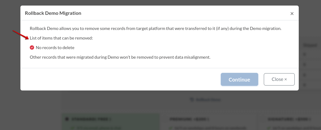 Rollback Demo Migration