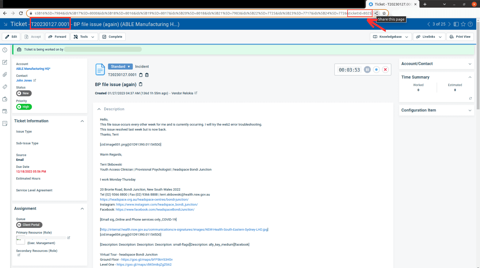 Autotask View TIcket ID